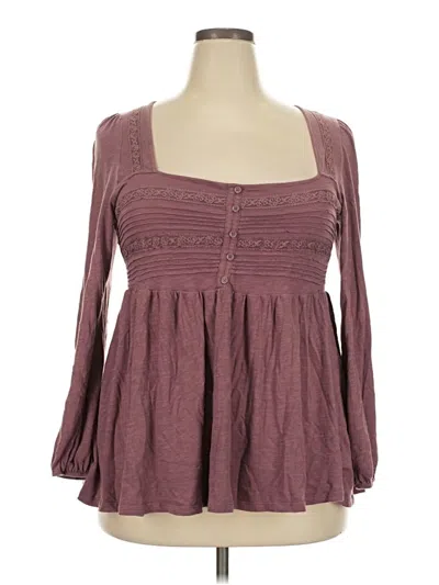 Pre-owned Torrid Long Sleeve Blouse In Burgundy