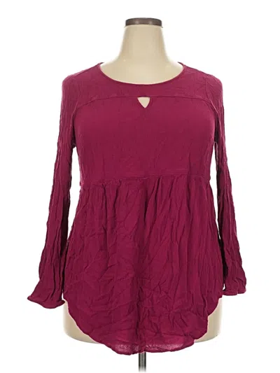 Pre-owned Torrid Long Sleeve Blouse In Burgundy