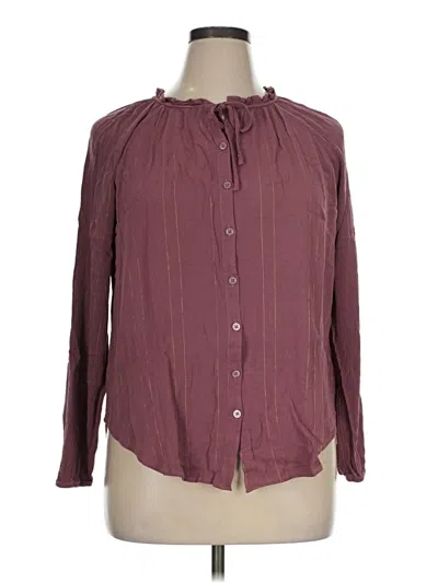 Pre-owned Torrid Long Sleeve Blouse In Burgundy