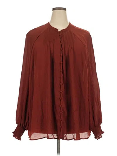 Pre-owned Torrid Long Sleeve Blouse In Burgundy