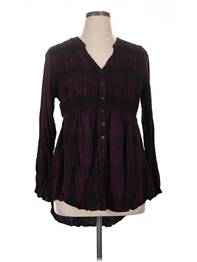 Pre-owned Torrid Long Sleeve Blouse In Burgundy