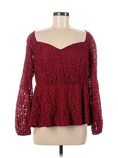 Pre-owned Torrid Long Sleeve Blouse In Burgundy