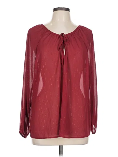 Pre-owned Torrid Long Sleeve Blouse In Burgundy