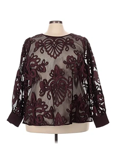 Pre-owned Torrid Long Sleeve Blouse In Burgundy