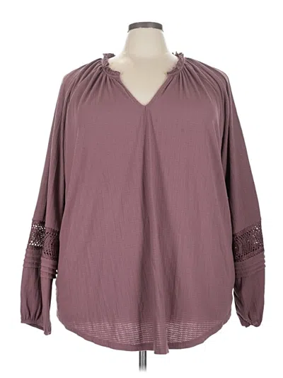 Pre-owned Torrid Long Sleeve Blouse In Burgundy