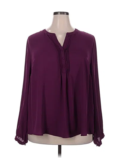 Pre-owned Torrid Long Sleeve Blouse In Burgundy
