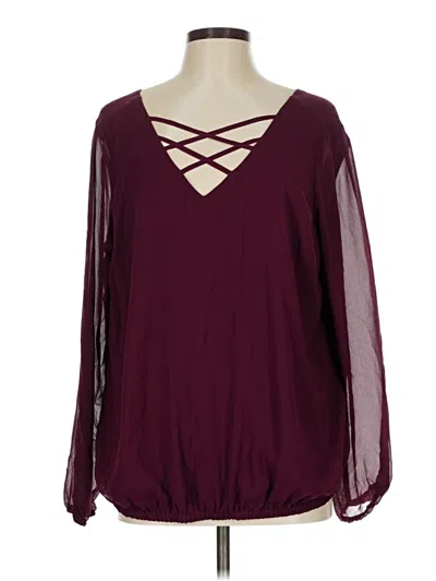 Pre-owned Torrid Long Sleeve Blouse In Burgundy