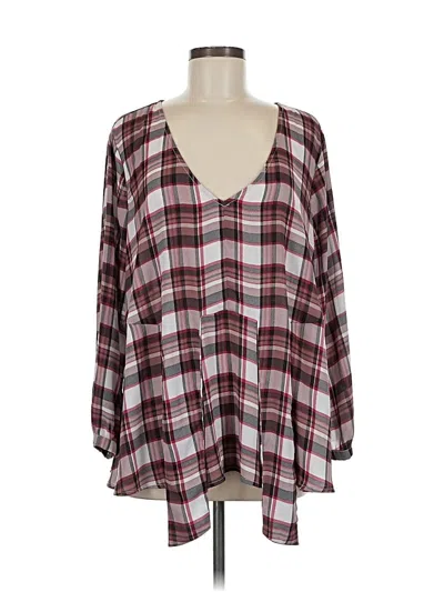 Pre-owned Torrid Long Sleeve Blouse In Burgundy