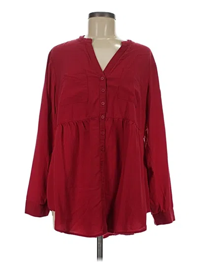 Pre-owned Torrid Long Sleeve Blouse In Burgundy