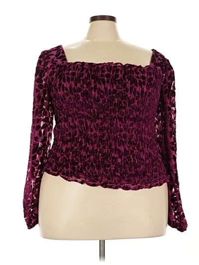Pre-owned Torrid Long Sleeve Blouse In Burgundy