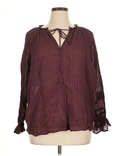 Pre-owned Torrid Long Sleeve Blouse In Burgundy