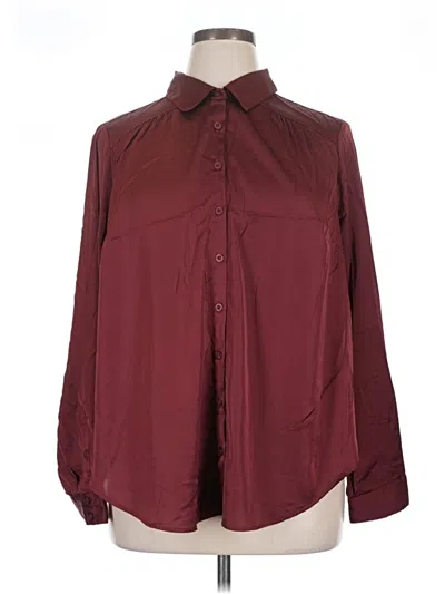 Pre-owned Torrid Long Sleeve Blouse In Burgundy