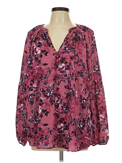 Pre-owned Torrid Long Sleeve Blouse In Burgundy