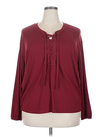 Pre-owned Torrid Long Sleeve Blouse In Burgundy