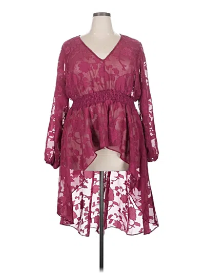 Pre-owned Torrid Long Sleeve Blouse In Burgundy