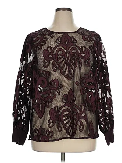 Pre-owned Torrid Long Sleeve Blouse In Burgundy
