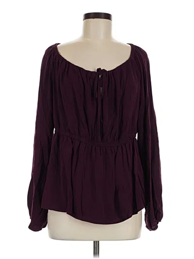 Pre-owned Torrid Long Sleeve Blouse In Burgundy