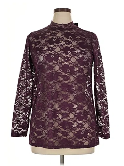Torrid Long Sleeve Blouse In Burgundy
