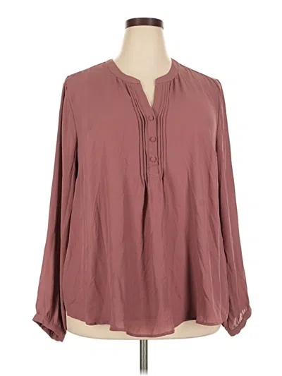 Pre-owned Torrid Long Sleeve Blouse In Burgundy
