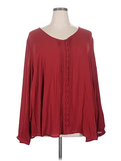 Pre-owned Torrid Long Sleeve Blouse In Burgundy