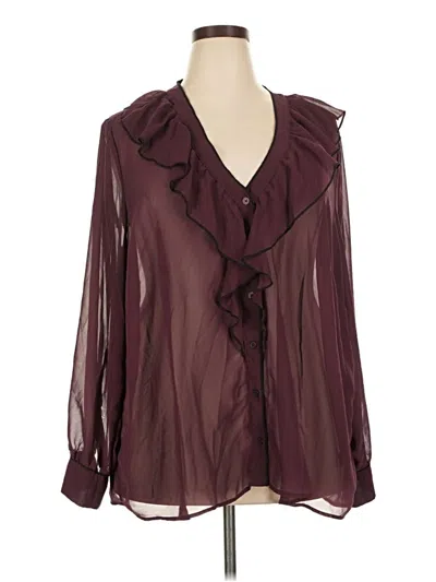 Pre-owned Torrid Long Sleeve Blouse In Burgundy