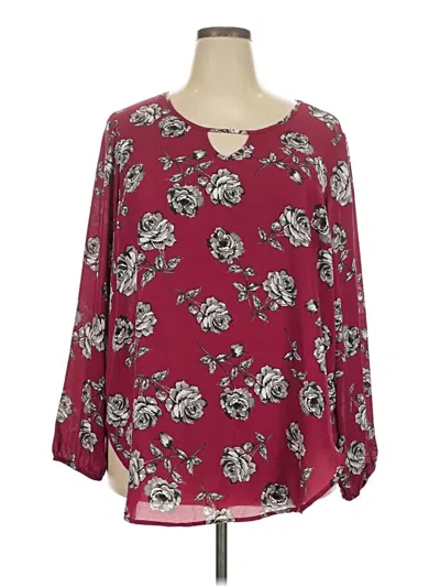 Pre-owned Torrid Long Sleeve Blouse In Burgundy