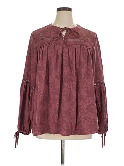 Pre-owned Torrid Long Sleeve Blouse In Burgundy