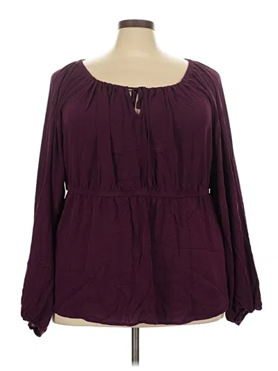Pre-owned Torrid Long Sleeve Blouse In Burgundy