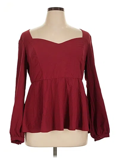 Pre-owned Torrid Long Sleeve Blouse In Burgundy