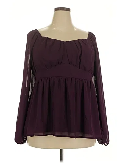 Pre-owned Torrid Long Sleeve Blouse In Burgundy