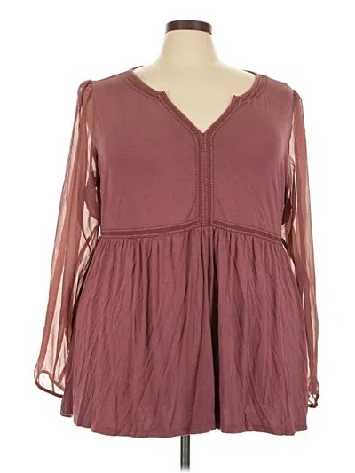 Pre-owned Torrid Long Sleeve Blouse In Burgundy