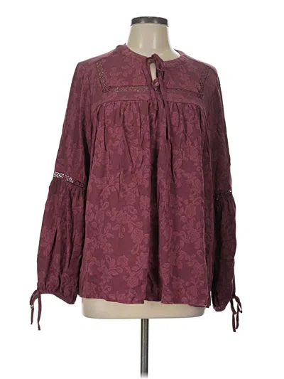 Pre-owned Torrid Long Sleeve Blouse In Burgundy