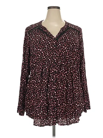 Pre-owned Torrid Long Sleeve Blouse In Burgundy