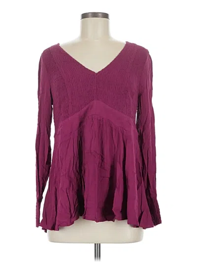Torrid Long Sleeve Blouse In Burgundy