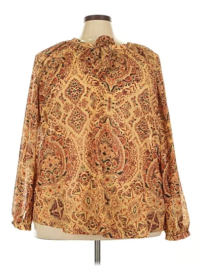 Pre-owned Torrid Long Sleeve Blouse In Gold