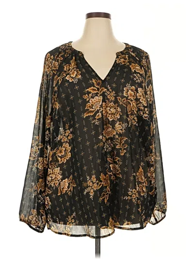 Pre-owned Torrid Long Sleeve Blouse In Gold