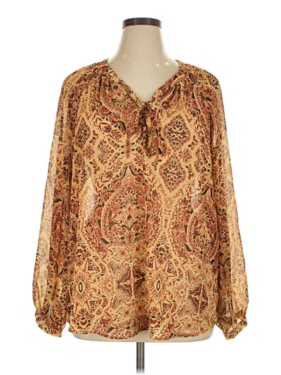Pre-owned Torrid Long Sleeve Blouse In Gold