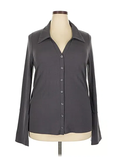 Pre-owned Torrid Long Sleeve Blouse In Gray