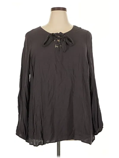Pre-owned Torrid Long Sleeve Blouse In Gray