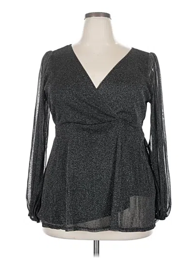 Pre-owned Torrid Long Sleeve Blouse In Gray