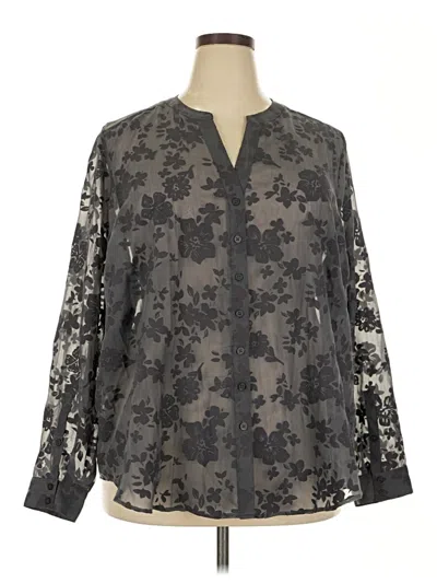 Pre-owned Torrid Long Sleeve Blouse In Gray