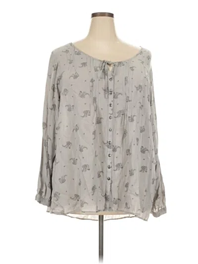 Pre-owned Torrid Long Sleeve Blouse In Gray
