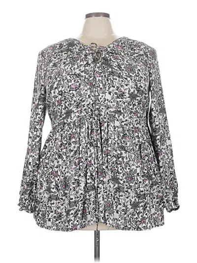 Pre-owned Torrid Long Sleeve Blouse In Gray