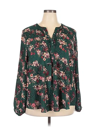Pre-owned Torrid Long Sleeve Blouse In Green