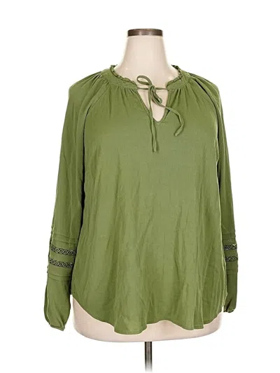 Pre-owned Torrid Long Sleeve Blouse In Green