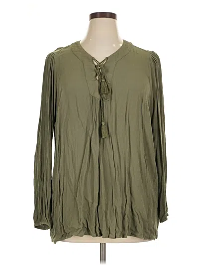 Pre-owned Torrid Long Sleeve Blouse In Green