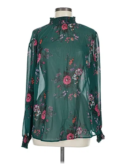 Pre-owned Torrid Long Sleeve Blouse In Green