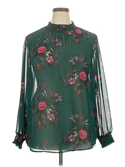 Pre-owned Torrid Long Sleeve Blouse In Green