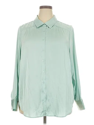 Pre-owned Torrid Long Sleeve Blouse In Green