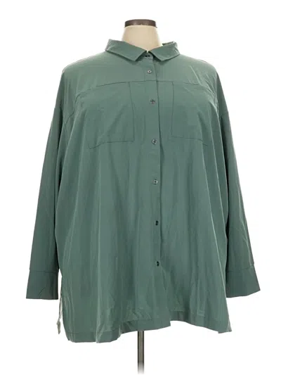 Pre-owned Torrid Long Sleeve Blouse In Green